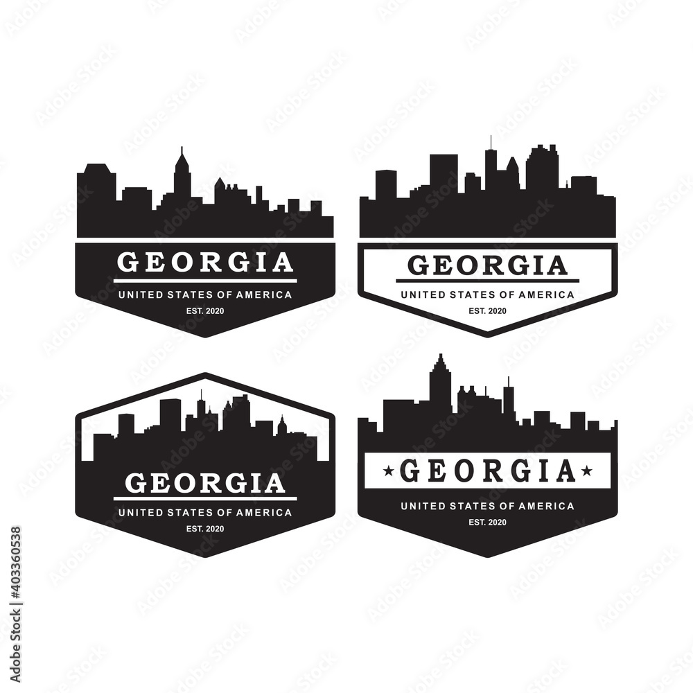 georgia skyline silhouette vector logo