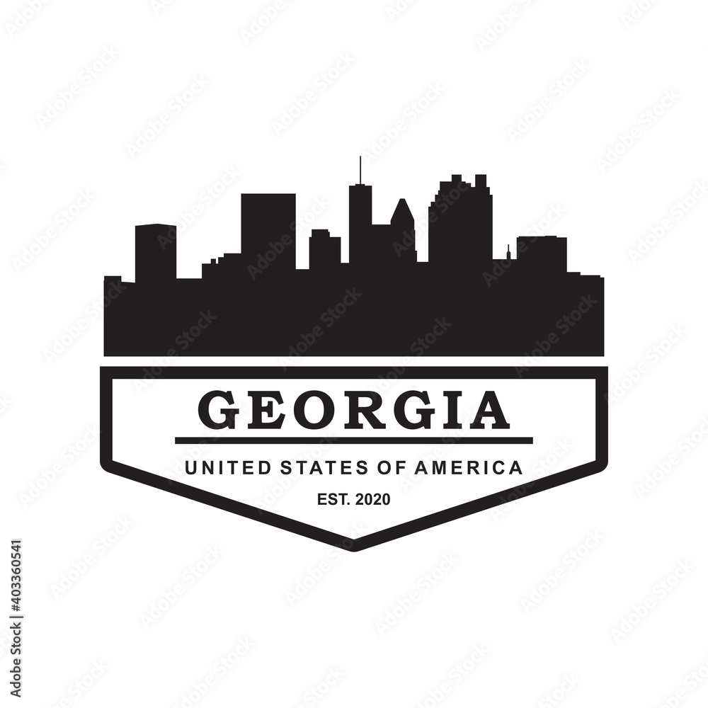 georgia skyline silhouette vector logo