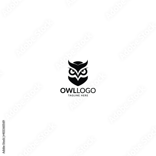 owl monogram logo icon design with simple modern style