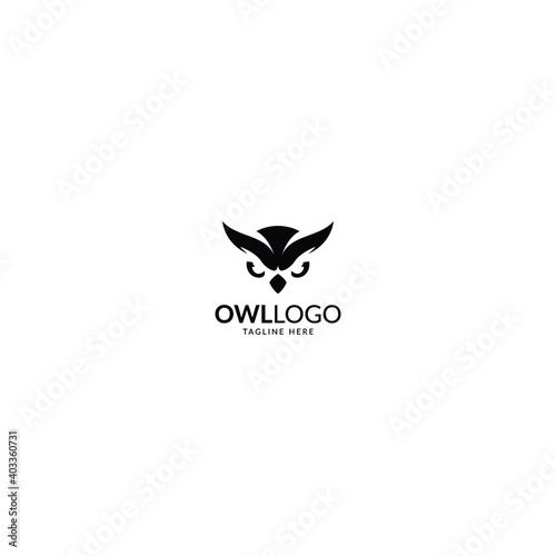 owl monogram logo icon design with simple modern style