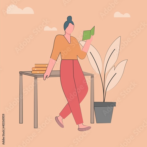 Flat cartoon vector illustration People literature fans with books. People Characters Reading Or Student. Person book lovers and readers. Set of book lovers, readers, modern literature fans isolated.