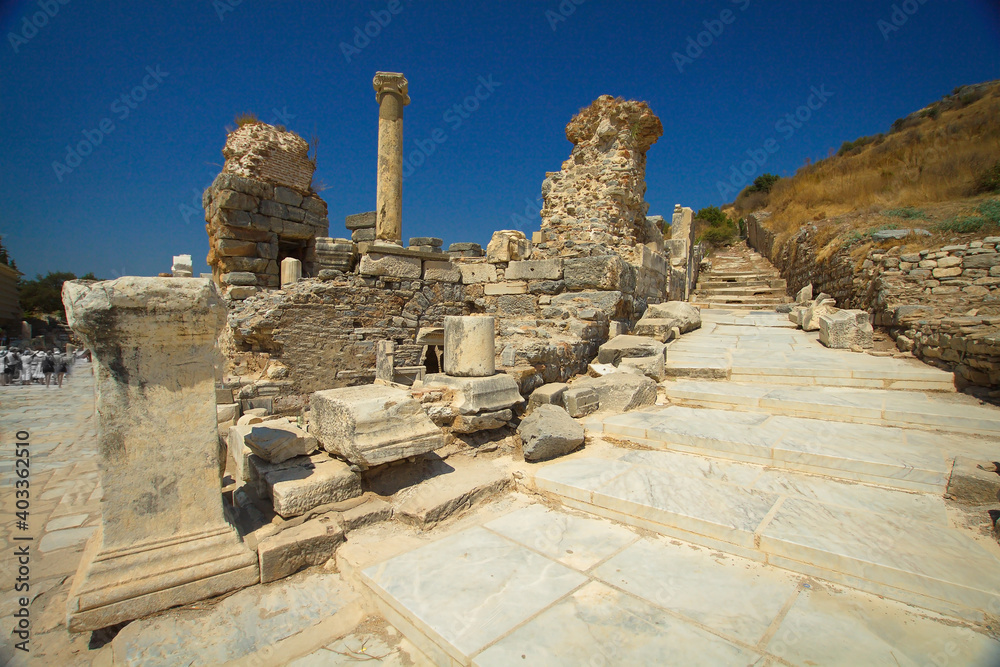 The ancient city of ephesus in Turkey.
