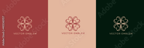 a branding logo for flower, clovers, love, flower shop, lucky 