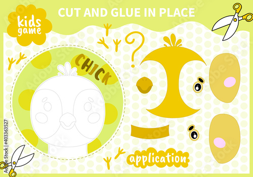 Children board animal game applique cut and glue in place for preschoolers and primary school students worksheets.Page read and match for kids educational book