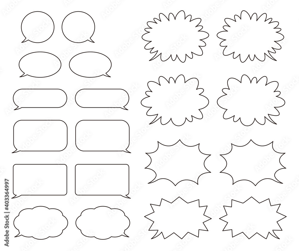 Fototapeta premium Set of speech bubbles against white background