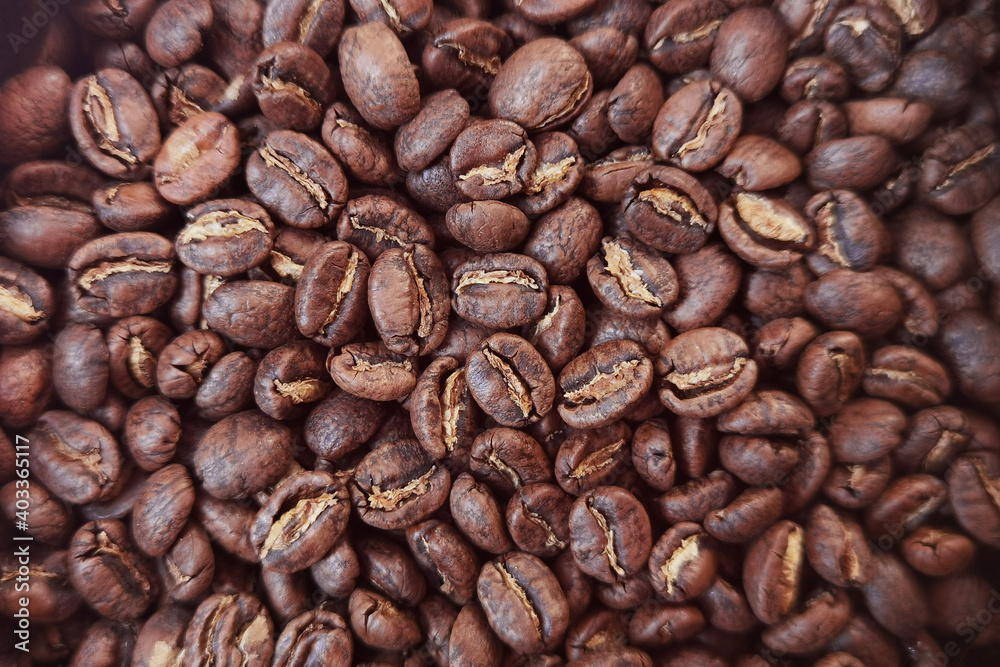 Fototapeta premium Close up of coffee beans for background 
