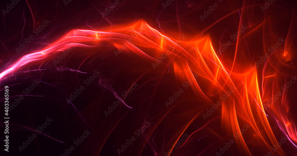 3D rendering abstract multicolor fractal light background