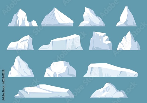 Varieties icebergs set Fototapete