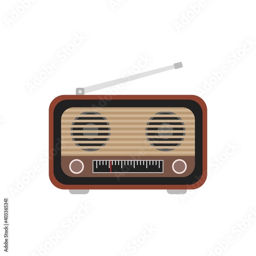 Radio vector illustration. Old radio illustration
