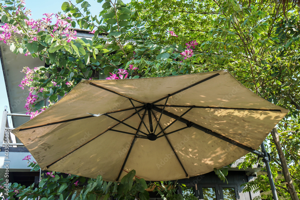 outdoor fabric umbrella for shade in home garden