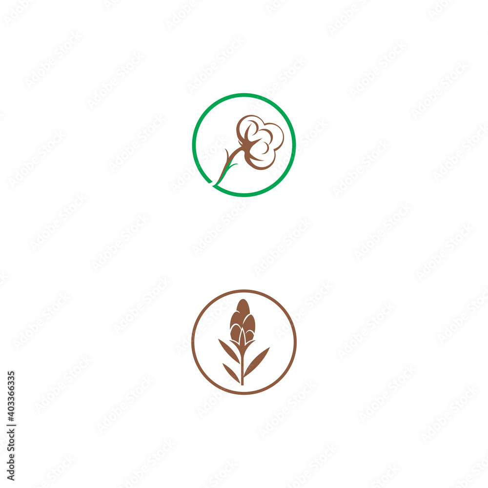 Cotton Logo Template vector symbol nature Cotton Logo Template vector symbol nature