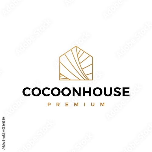 cocoon house logo vector icon illustration