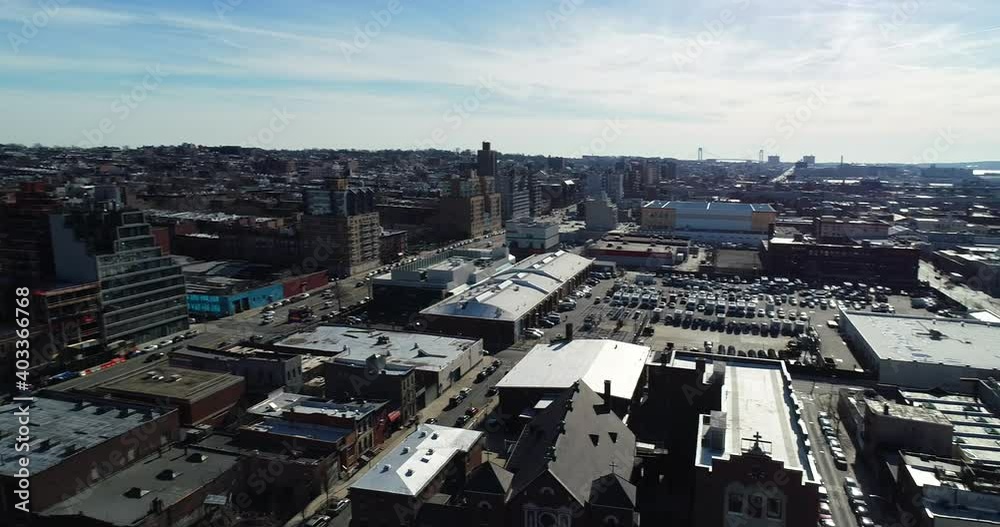 Fast Aerial Pan Left of Brooklyn