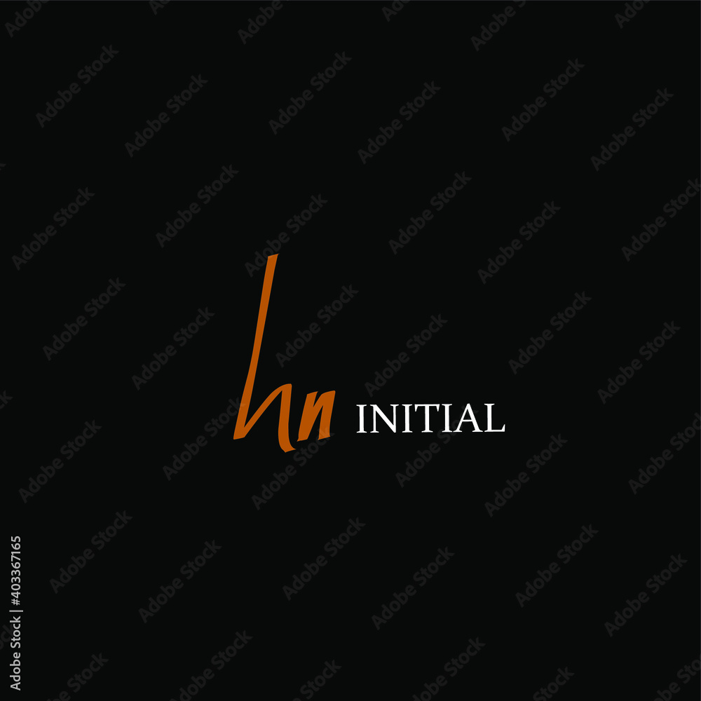 hn initial beauty monogram and elegant logo design