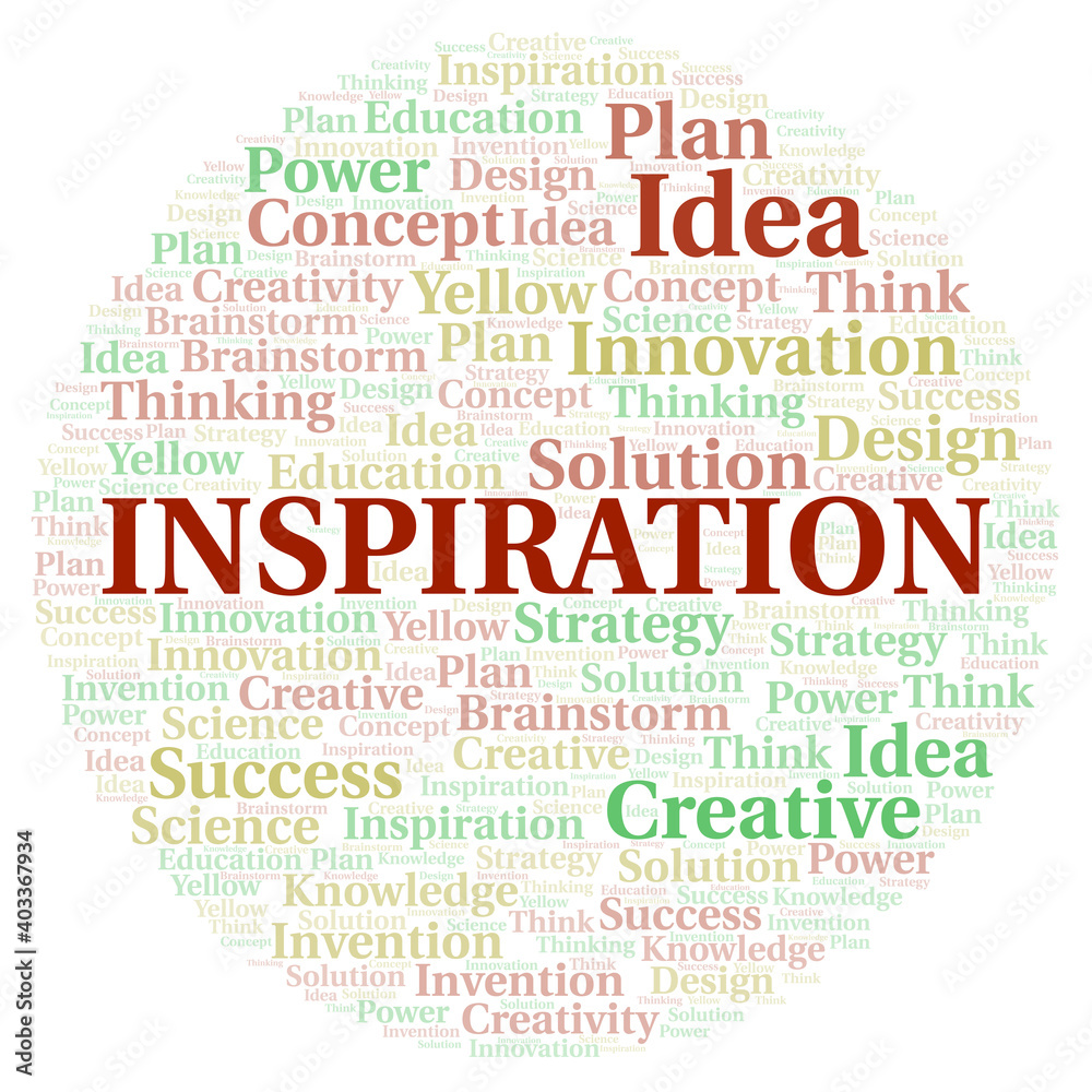 Fototapeta premium Inspiration typography word cloud create with the text only.