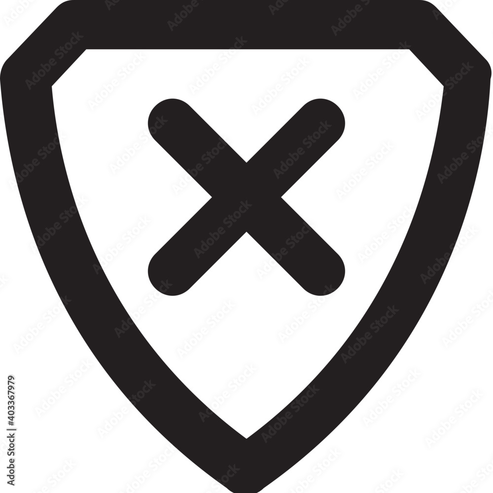 Obraz premium Cancel Firewall Vector Line Icon