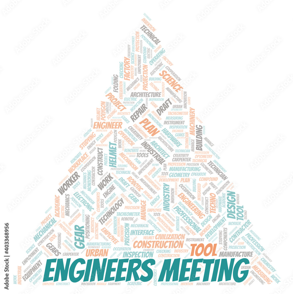 Engineers Meeting typography word cloud create with the text only