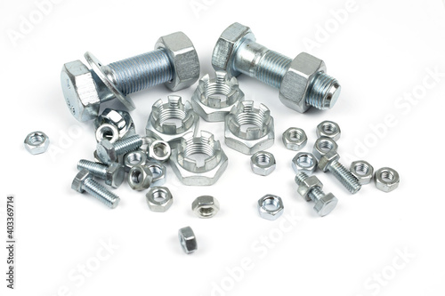 metal nuts and bolts of different diameters and purposes