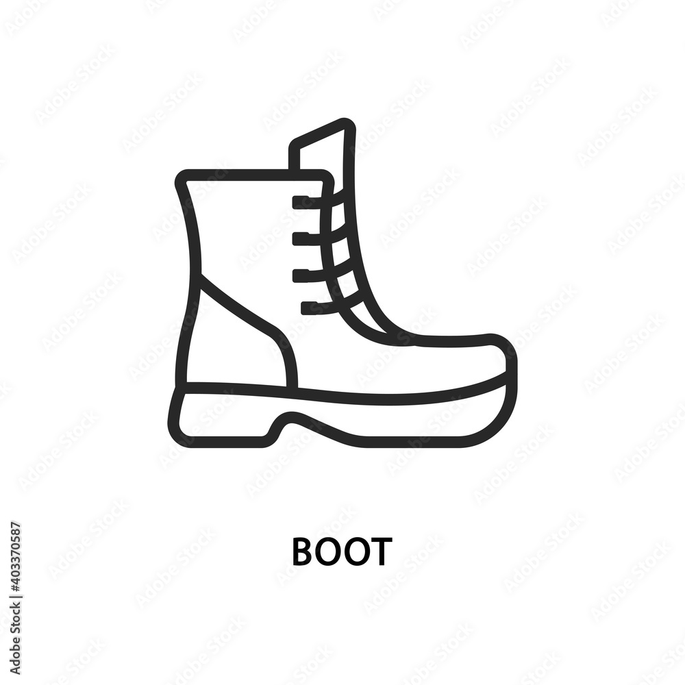 Boot flat line icon. Vector illustration shoes Boot flat line icon. Vector illustration shoes