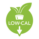 Low cal icon - scales with leaves and arrow down