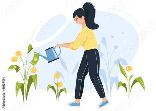  Investments. Deposit. Passive income. Social distancing and self-isolation during the coronavirus pandemic. COVID-19 concept illustration. Quarantine time. Vector drawing in car