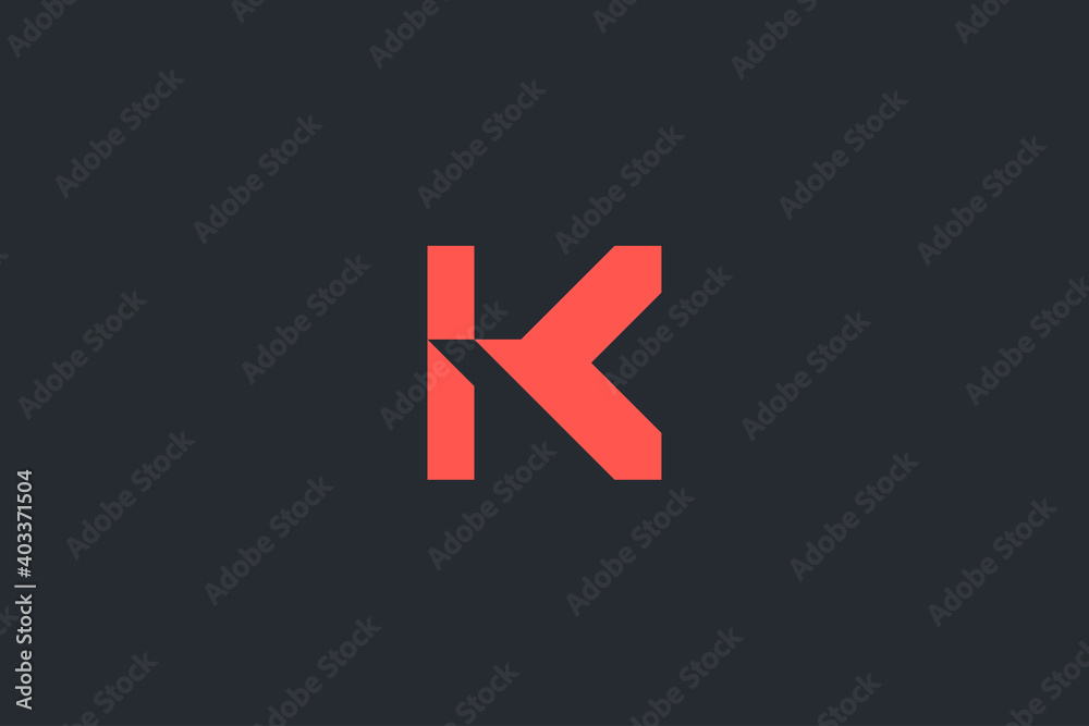 Minimal Modern Abstract Letter K Dark Background Logo Template Minimal Modern Abstract Letter K Dark Background Logo Template