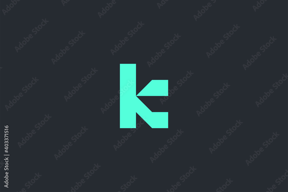 Minimal Modern Abstract Letter K Dark Background Logo Template Minimal Modern Abstract Letter K Dark Background Logo Template