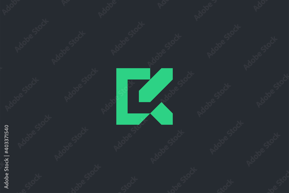 Minimal Modern Abstract Letter K Dark Background Logo Template Minimal Modern Abstract Letter K Dark Background Logo Template