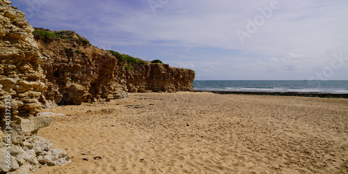 sand natural wild dunes on sea beach in Talmont coast atlantic ocean in France