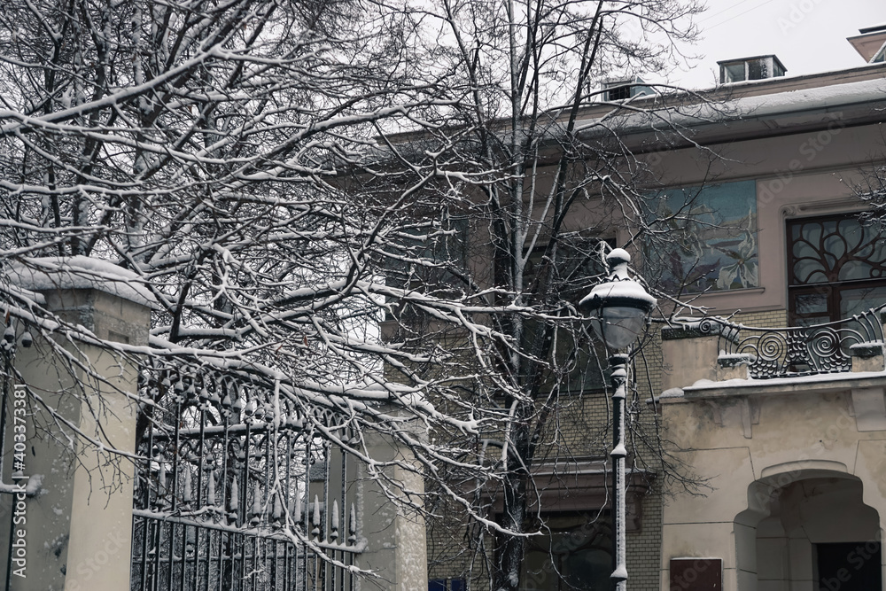 Obraz premium View of Moscow after a snowfall
