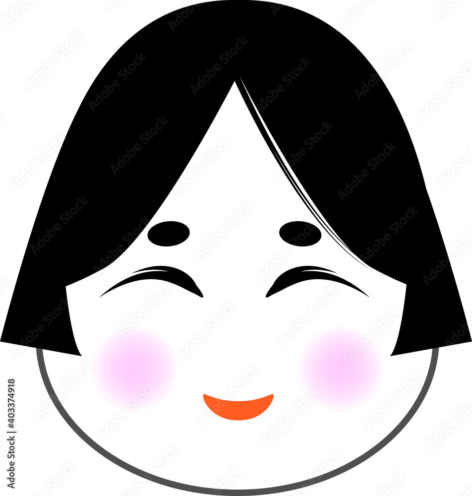 可愛い節分の福の神の顔 タイトル変更 Stock Vector | Adobe Stock