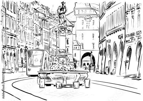 a new train in the old city