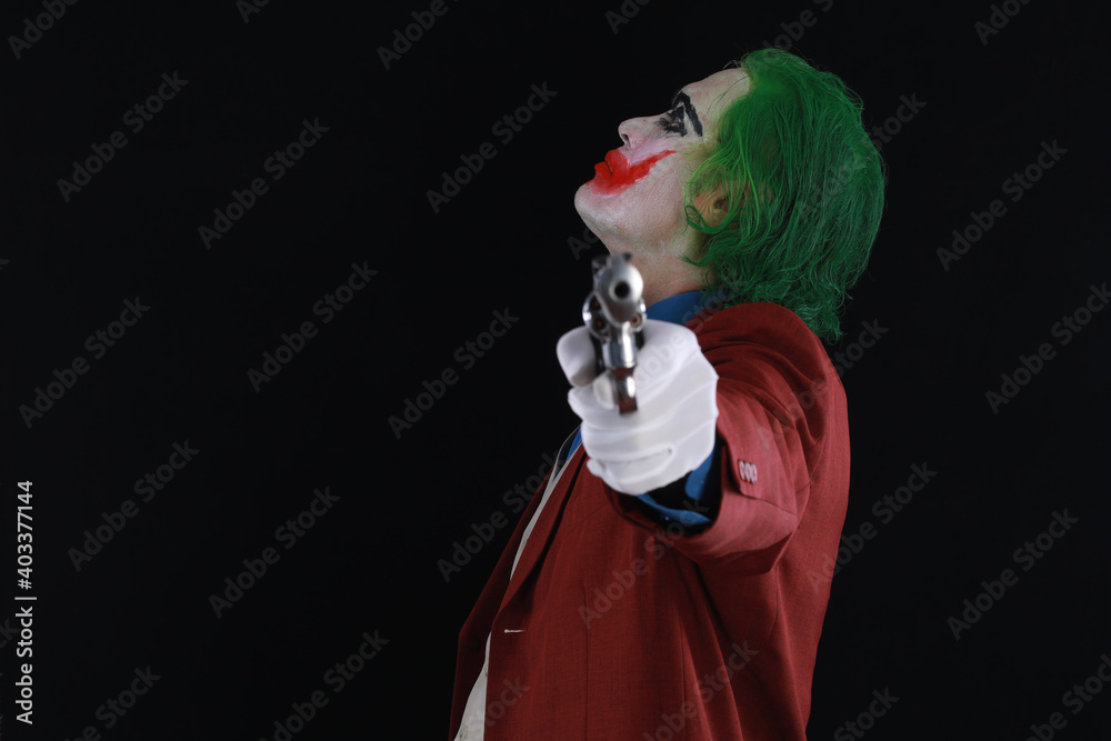 portrait of a halloween clown on a black background portrait of a halloween clown on a black background