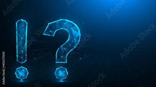 Question mark and exclamation mark low poly design