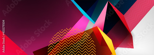 Low poly 3d geometric shapes, minimal abstract background. Vector illustrations for covers, banners, flyers and posters and other