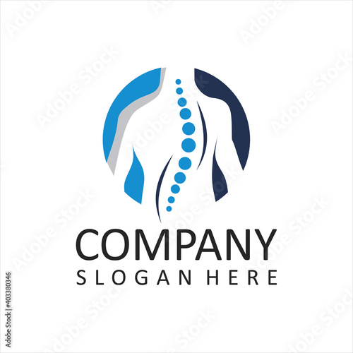 Spine logo design, Medical Chiropractic Logo In White Isolated Background, Chiropractic Logo Template Design Vector, Emblem, Design Concept, Creative Symbol, Icon