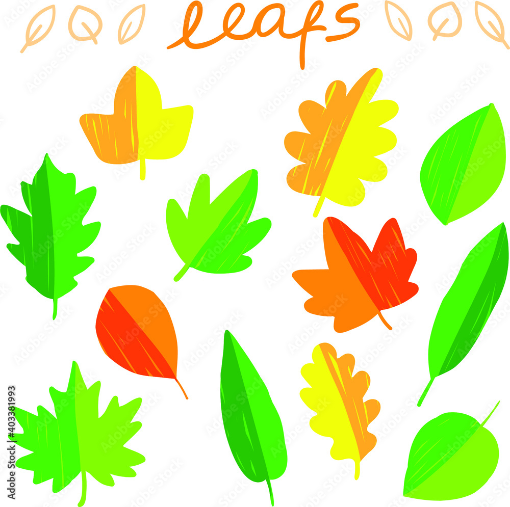 Obraz premium pattern in the form of yellow, green and red leaves. Ideal for gift wrapping