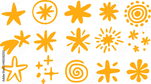 Images of meteorites, stars and comets can be used as icons, stickers, or design elements