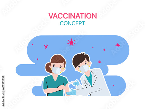People get vaccine to protection from virus.