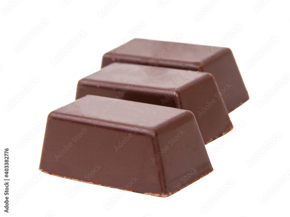 Milk chocolate sweet isolated on the white Milk chocolate sweet isolated on the white