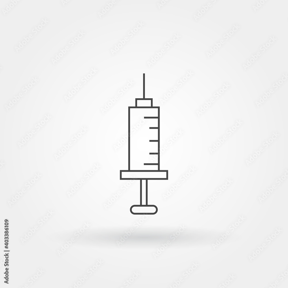 syringe injection disposable medicine single isolated icon with modern line or outline style syringe injection disposable medicine single isolated icon with modern line or outline style
