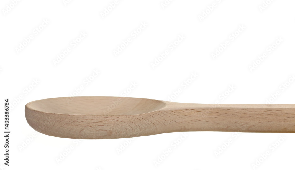 Empty wooden spoon isolated on white background with clipping path Empty wooden spoon isolated on white background with clipping path