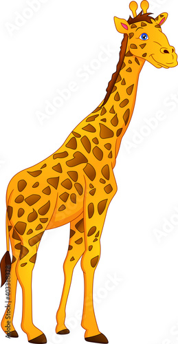cute giraffe cartoon on white background