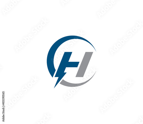 H Electric Energy Power Logo Design Company Concept