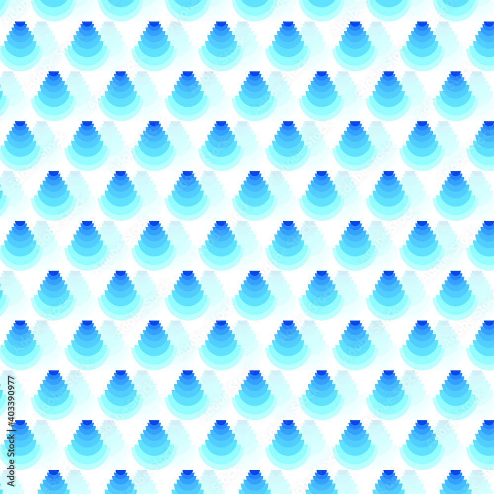 Blue geometric shape illusion pattern design for any kind of printing background