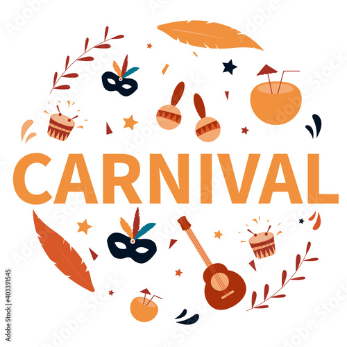 Brazil Carnival Collection Element Vector