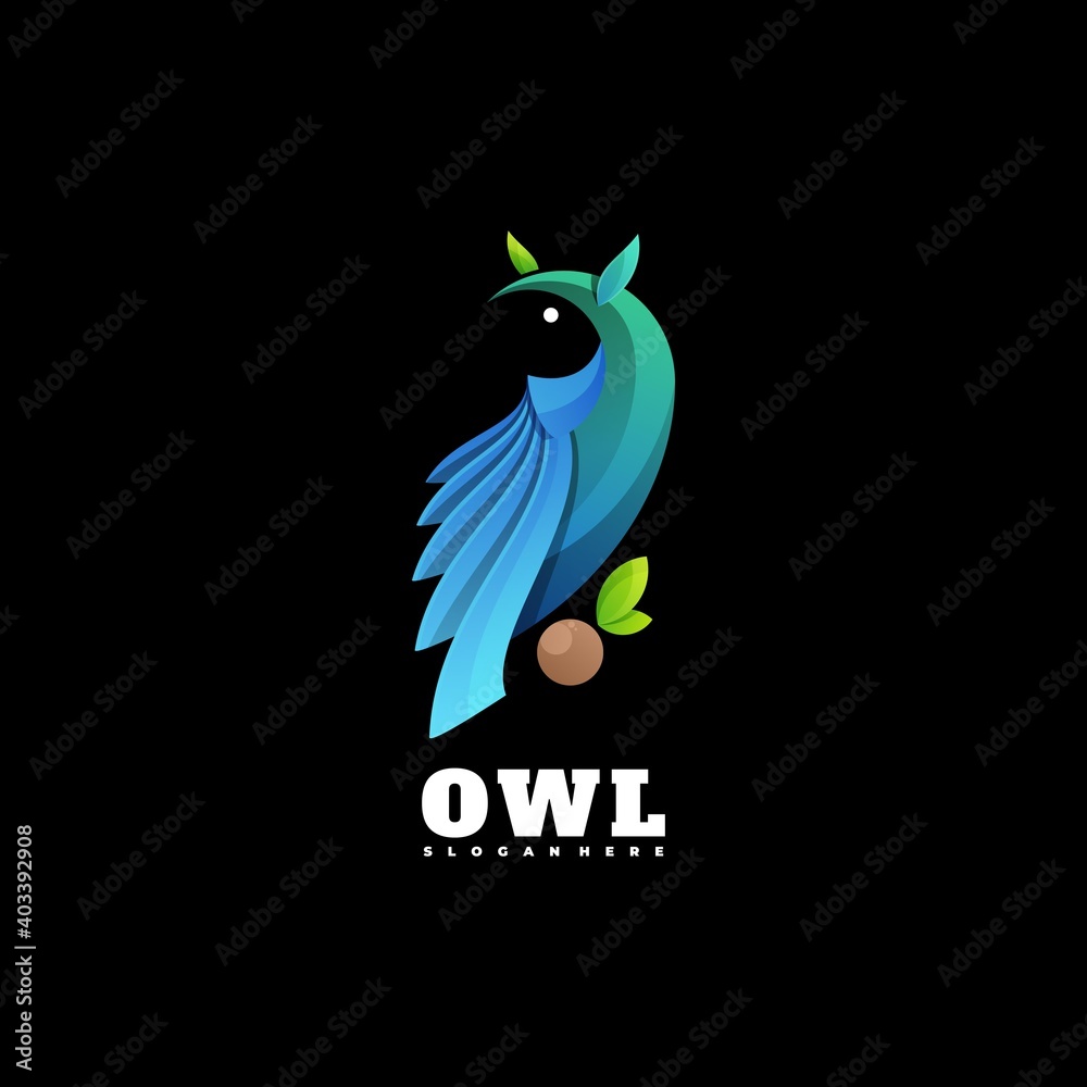 Fototapeta premium logo design owl concept colorful