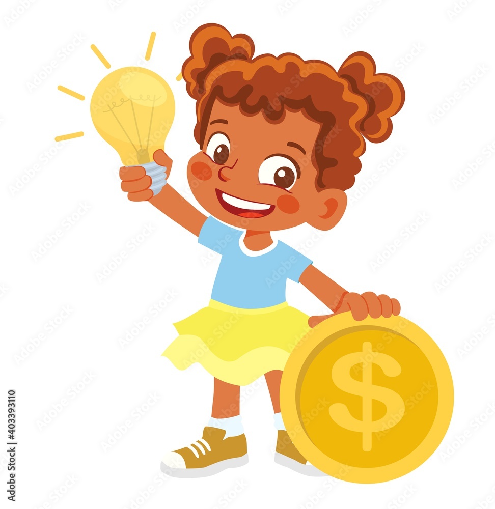African American Girl holding electric lamp African American Girl holding electric lamp