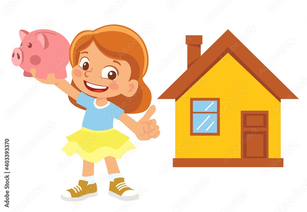 Girl points to the house