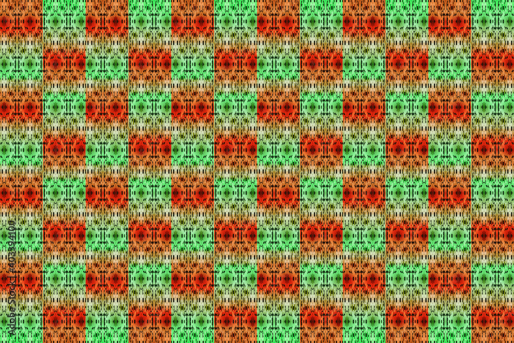 Fototapeta premium Colorful African fabric - Seamless pattern, illustration 
